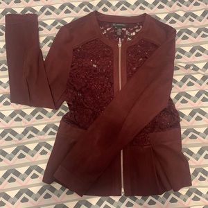 Faux Suede dark red INC jacket